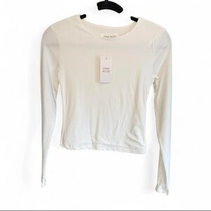 Pink Rose Women's Classic White Long Sleeve Tee